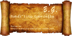 Bakálity Gabriella névjegykártya